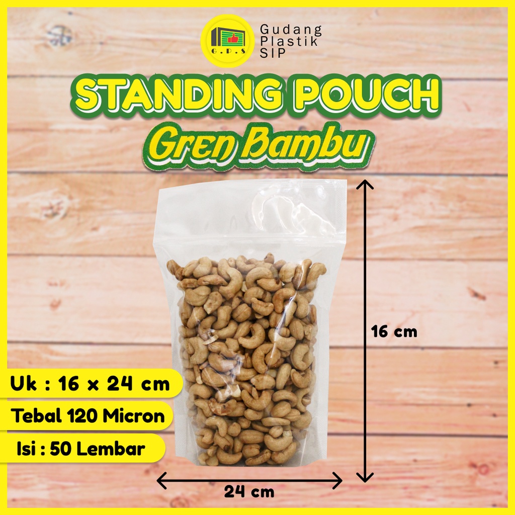 PLASTIK STANDING POUCH 16X24 CM / PLASTIK KLIP BERDIRI ISI 50