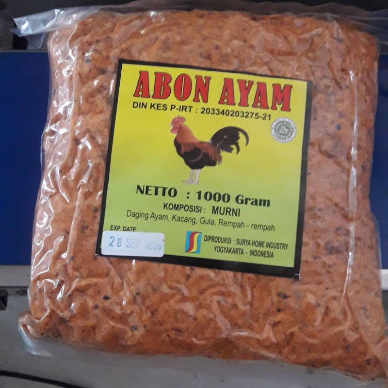 

Abon ayam asli kemasan 1kg halal 2 varian rasa original dan pedas