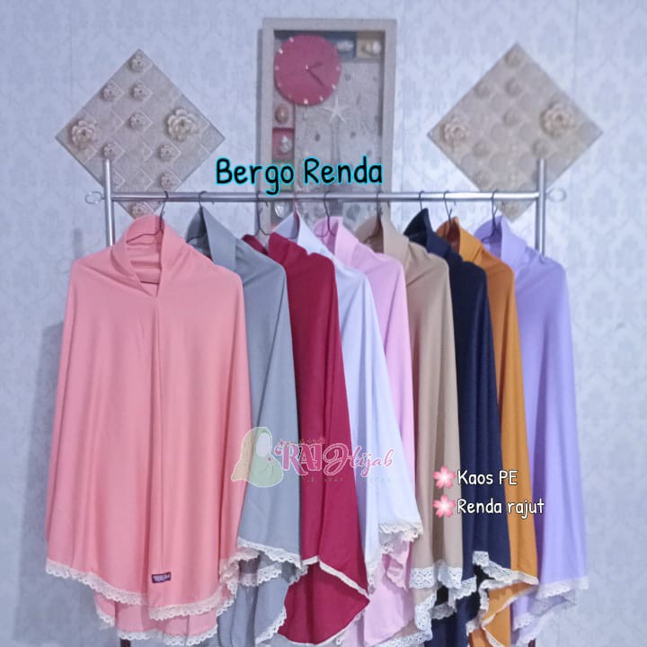 Hijab instan Jilbab Kerudung Renda Kaos Jumbo
