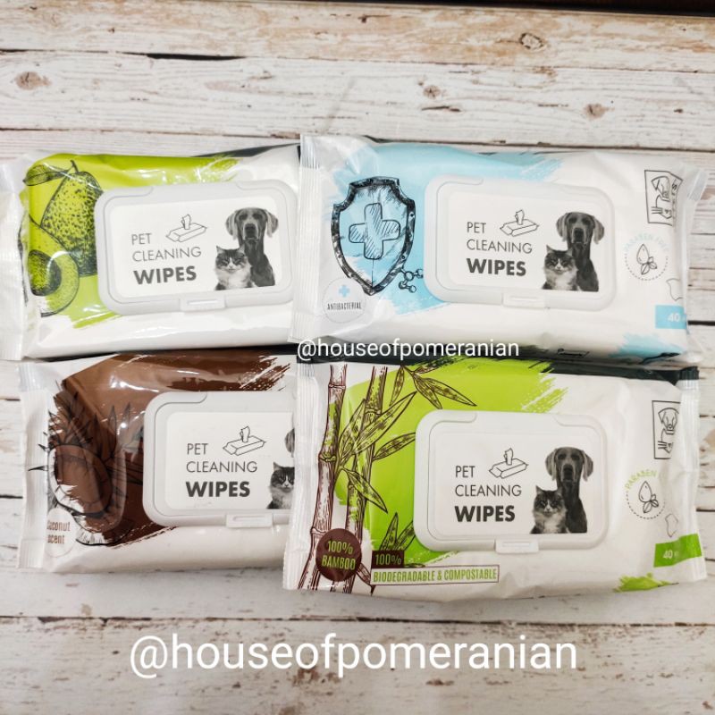 pet wipes cleaning tissue basah anjing kucing hewan anti bacterial hypoallergenic non alcohol