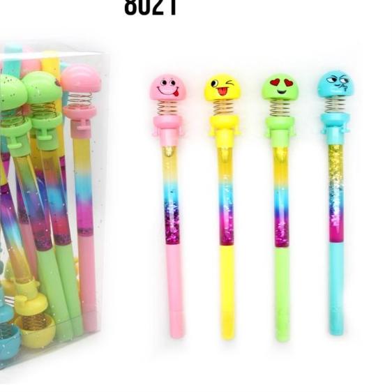 

♨ 12pcs Pulpen gel glitter dan peer emoticon 8021 ⅎ