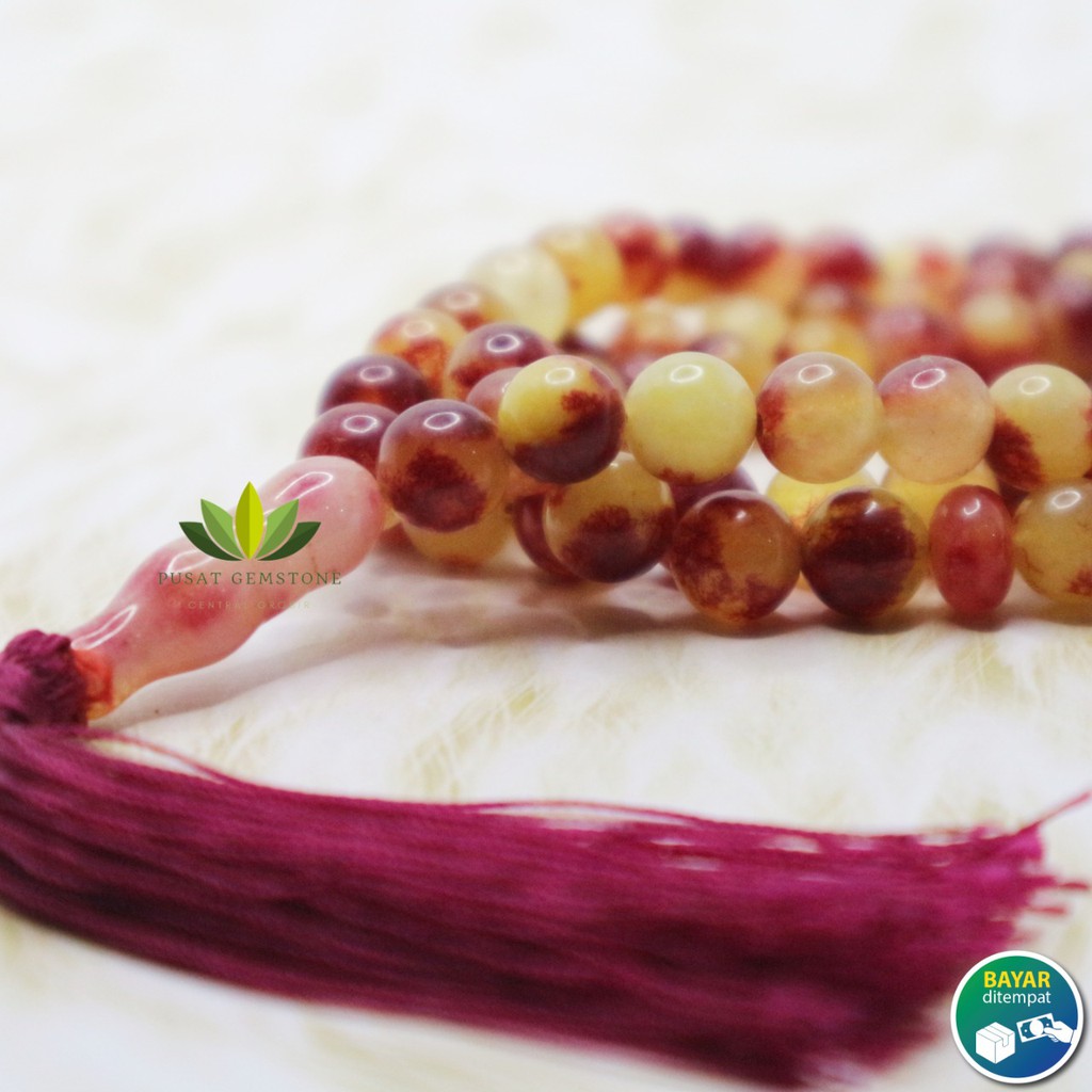 TASBIH BATU NATURAL GIOK KUNING GRADASI 99