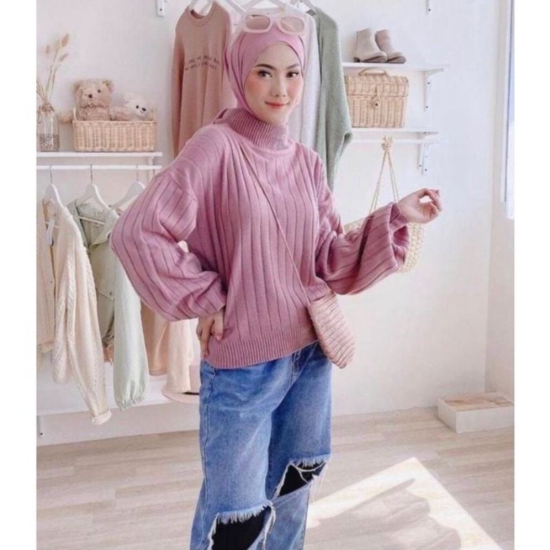 RAJUT JOVANKA / TURTLENECK KNITWEAR ARSYILLA / rajut murah/ knitwear rajut/ atasan wanita