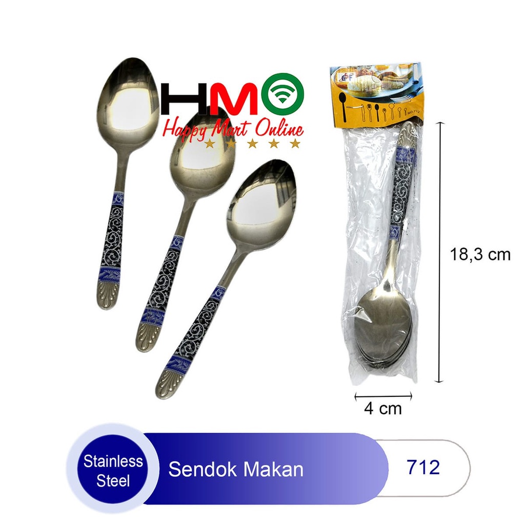 Sendok Stainless Steel 12 Pcs Motif Batik / 1 Lusin Sendok Set Stainless