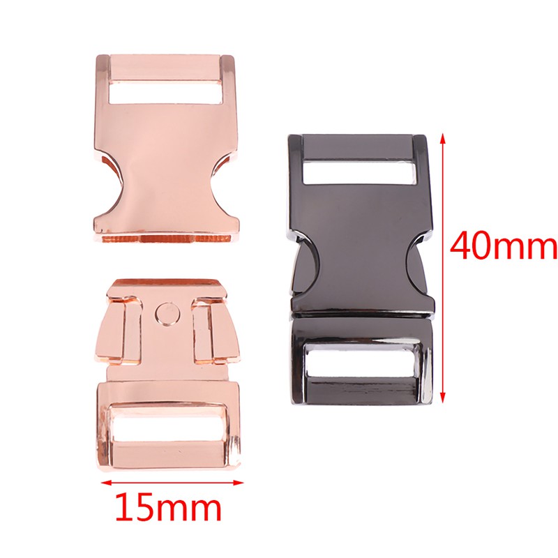 High cost performance 15MM Metal side release curved buckles for paracord bracelet dog cat buckles