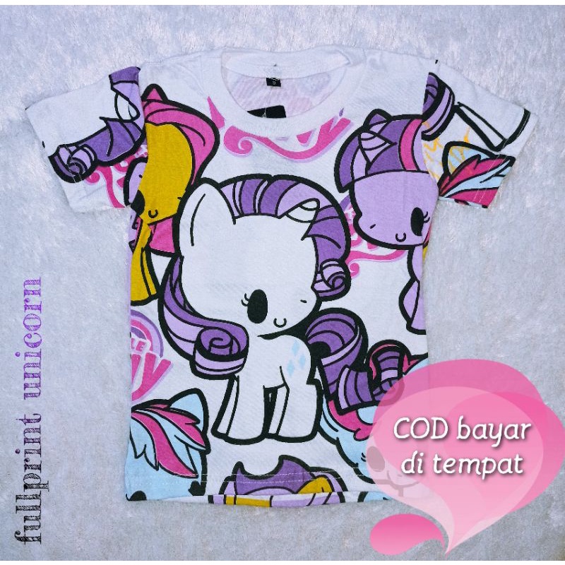 kaos baju anak motif fullprint unicorn lucu termurah terlaris grosir cod