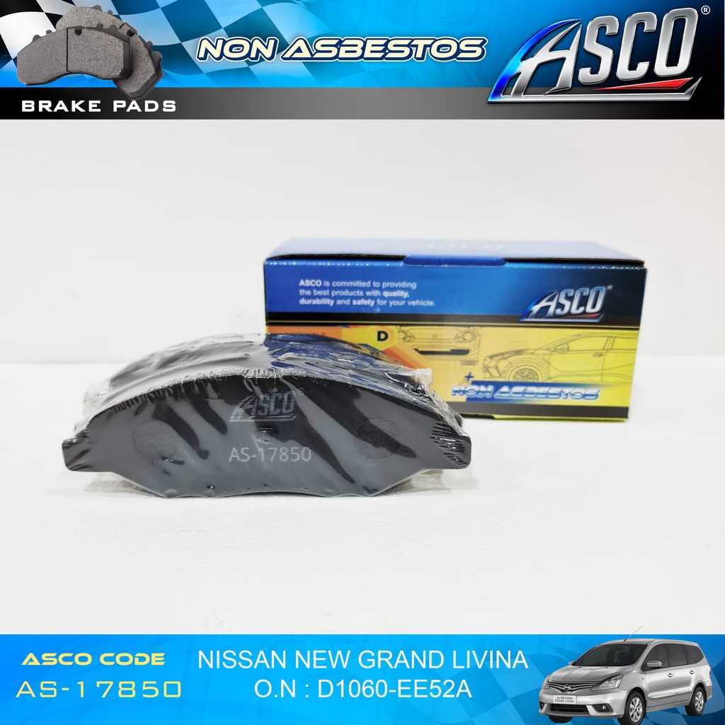 Brake Pad Depan Set Nissan Grand Livina ASCO Non Asbestos