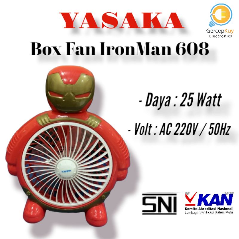 Boxfan Karakter IronMan 608 / Kipas Angin Meja IronMan 608 YASAKA