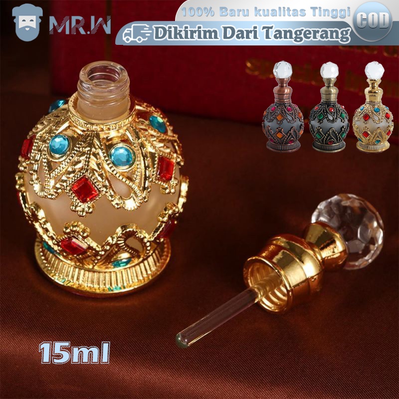 15ml Parfum Kosong Botol Parfum Kosong 15ml Gaya Arab Bahan Metal dan Kaca Kosong Bahan Metal Gaya A