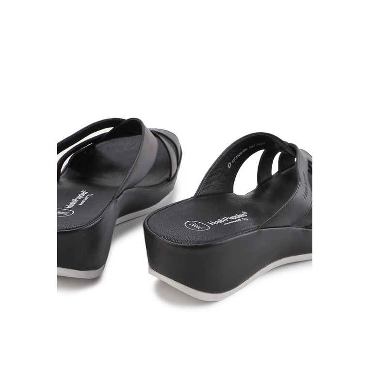 SANDAL WEDGES KULIT HUSH PUPPIES WANITA ORIGINAL TERBARU HITAM HW05