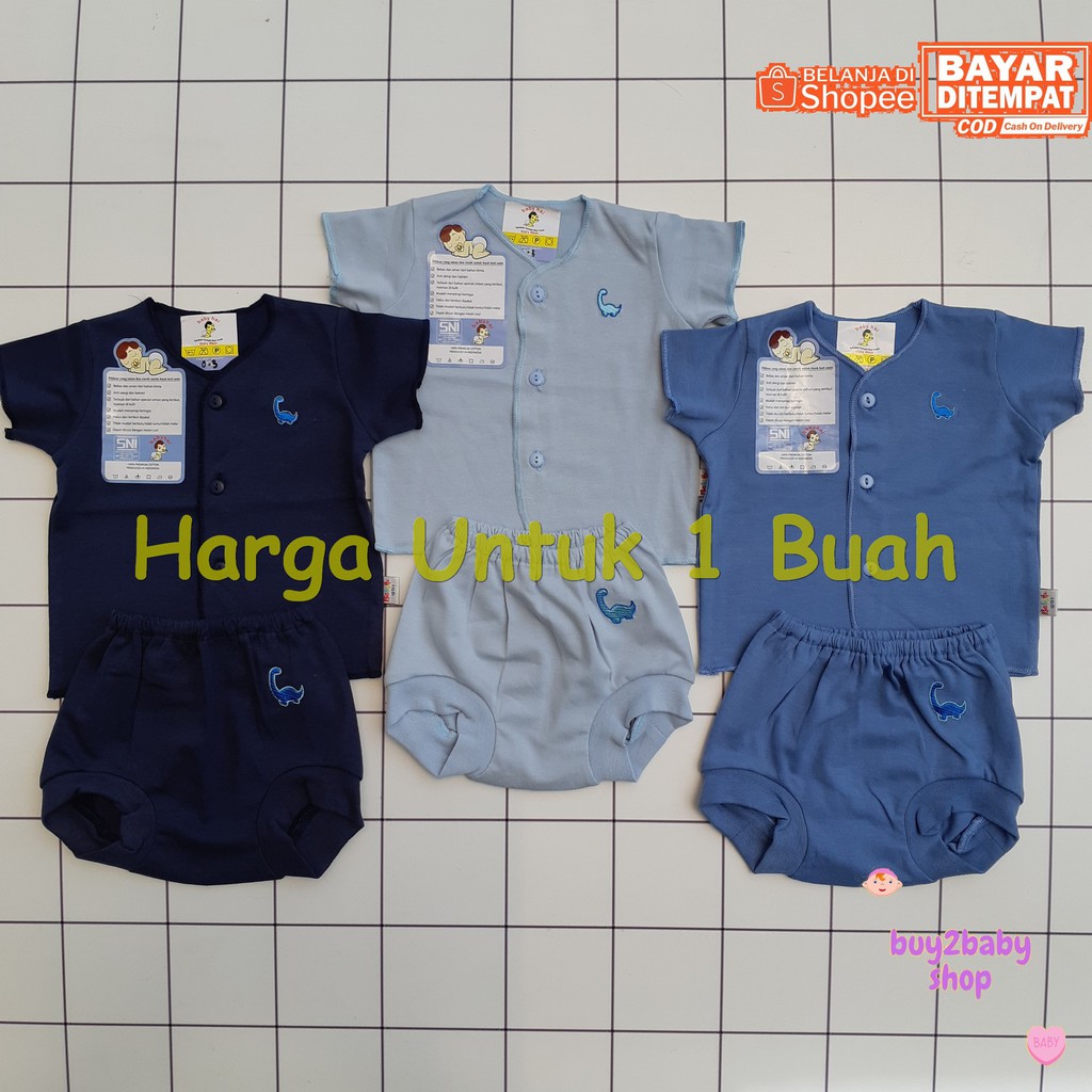 Setelan Piyama Pendek POP Bayi Bahan Premium Cotton BABYHAI Edisi Khusus Warna BIRU 1 PCS