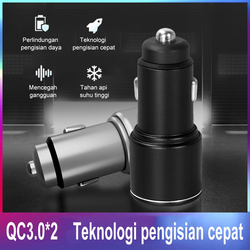 Car charger dual USB QC3.0 ports Quick Charger Mobil fast