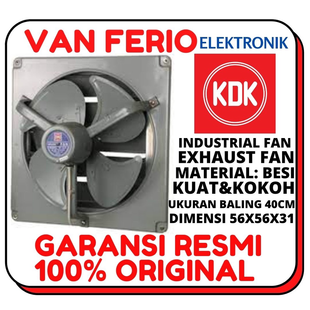 INDUSTRIAL FAN KDK 40AAS / KDK 40 AAS / KDK40 AAS Exhaust Fan Dinding Tembok Besi 16 inch 40 cm