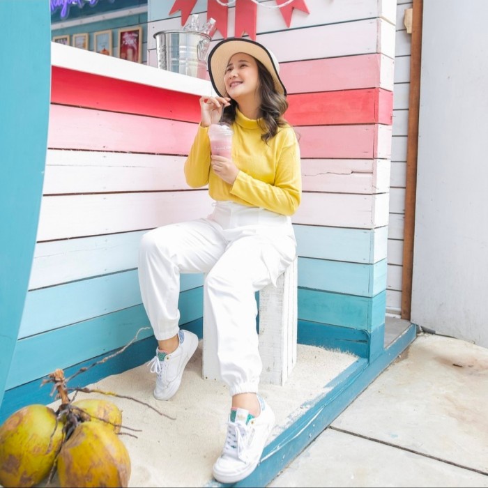 celana Ogos joger cargo pants wanita murah - maroon, M