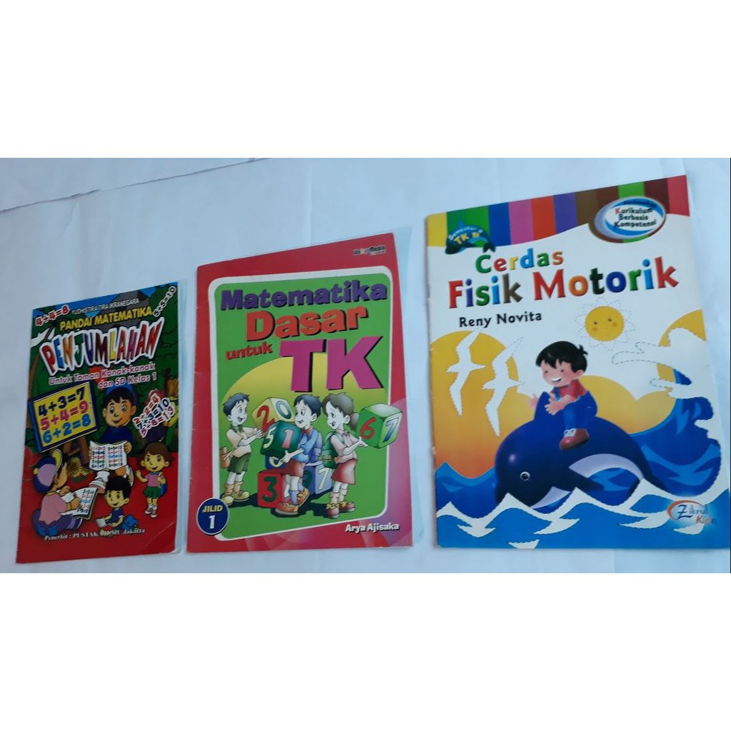 Preloved Majalah (1 set isi 3 sesuai foto) "Fisik Motorik, Matematika Dasar untuk TK, Pandai  MTK"