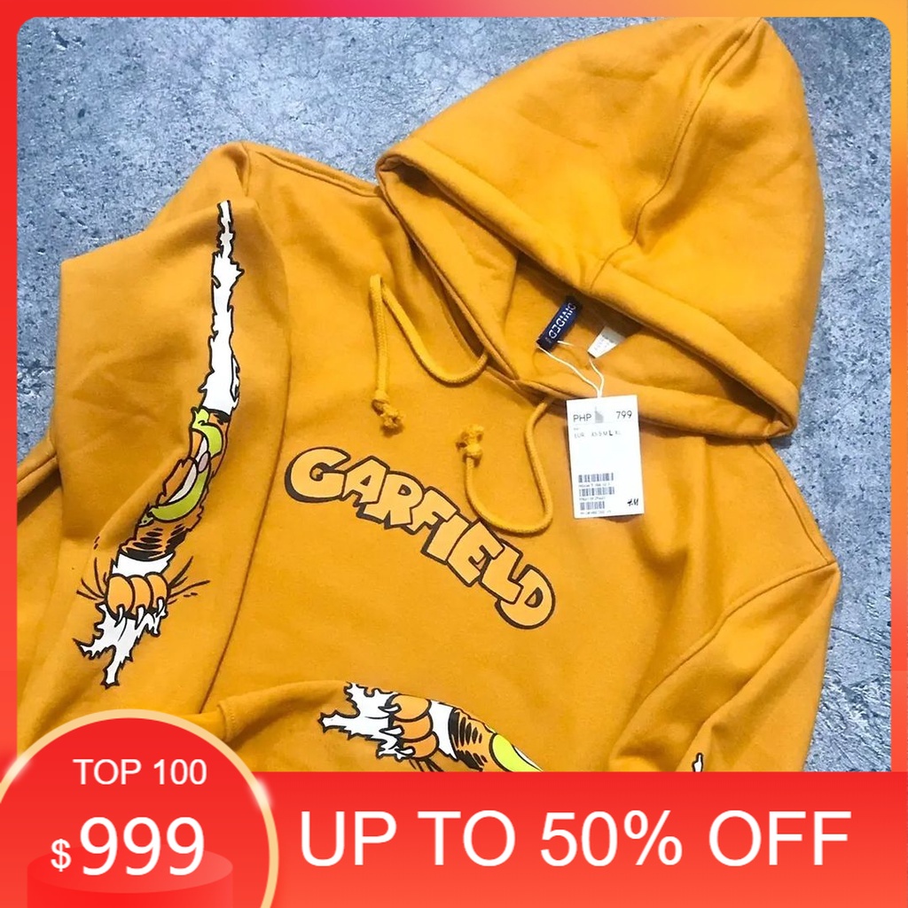 H&M - HOODIE DISTRO ORIGINAL GARFIELD KUNING (PRIA&WANITA) HANGTAG & LABEL