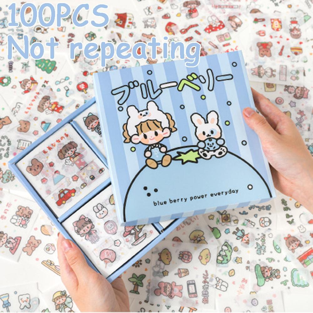 Agustina Scrapbooking Stiker Set Lucu 100 Pcs Astronot Kreatif Tahan Air Pengadilan Gadis Perekat Decals