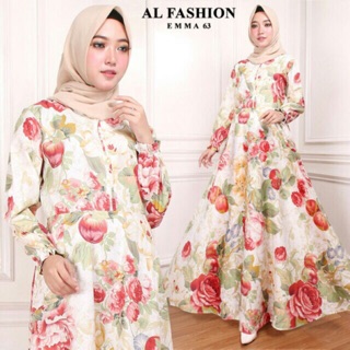 AB (agen baju ) MAXI EMMA motif bunga gamis perempuan 