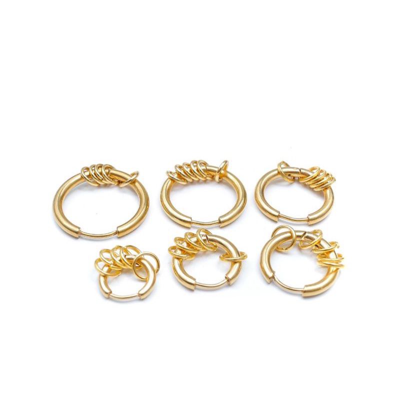 [ TERLARIS ] Anting Bulat Ring Terbaru/Anting Hoop Titanium / Anting Pria Wanita Korea