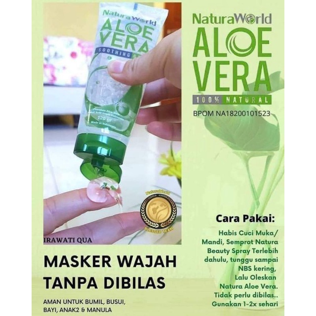Natura Aloevera Shooting Gel 100% Extra Lidah Buaya
