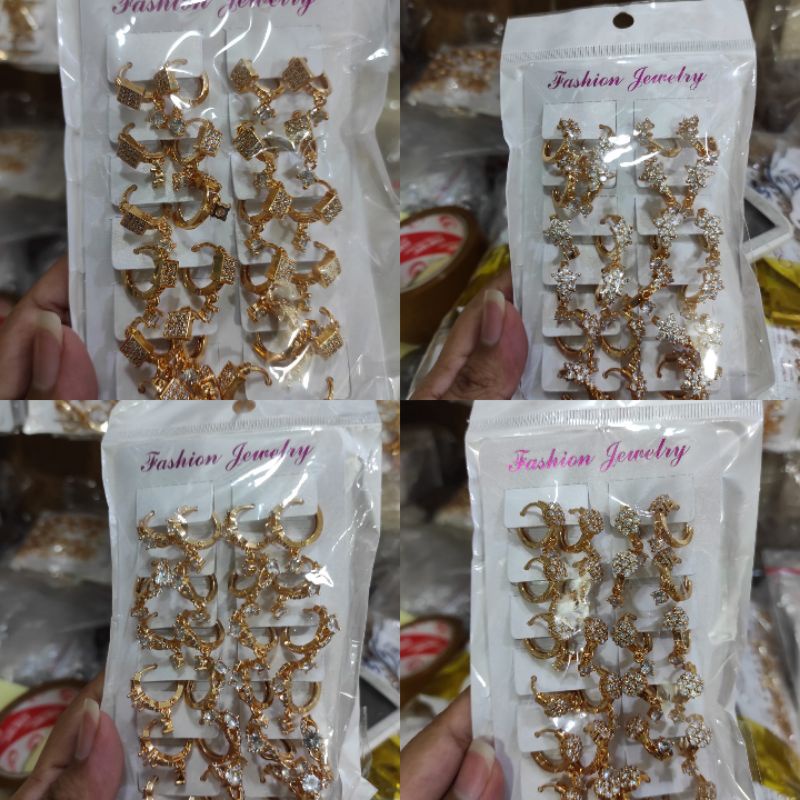 anting jepit dewasa 12 pasang, paket usaha perhiasan xuping