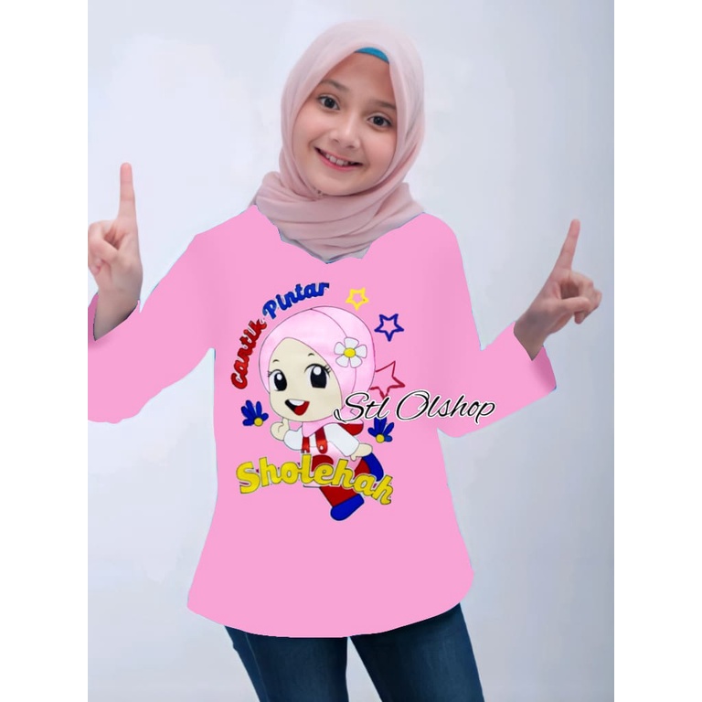 Kaos atasan cantik pintar lengan panjang anak perempuan murah &amp; kekinian | motif lucu | 1-10 Tahun