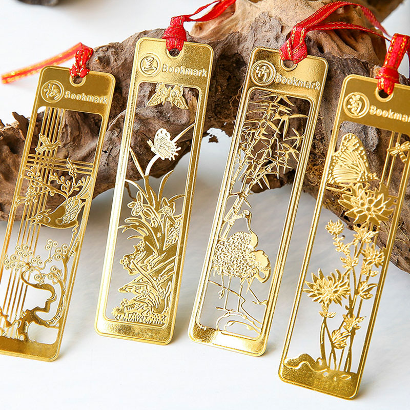 Artistic Hollow Metal Bookmark Chinese Style Book Page Folder