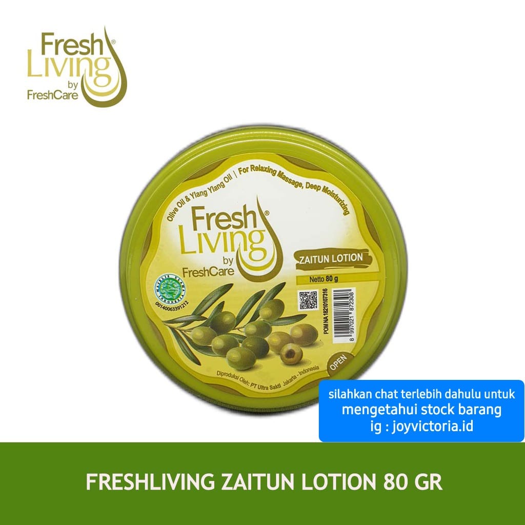 FRESH LIVING LOTION 80GR ZAITUN HAND BODY PERAWATAN TUBUH PELEMBAB