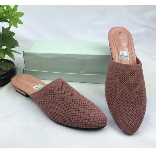 Sandal Hak Tahu Wanita Bahan Rajut Import SF-66 GRAVICI