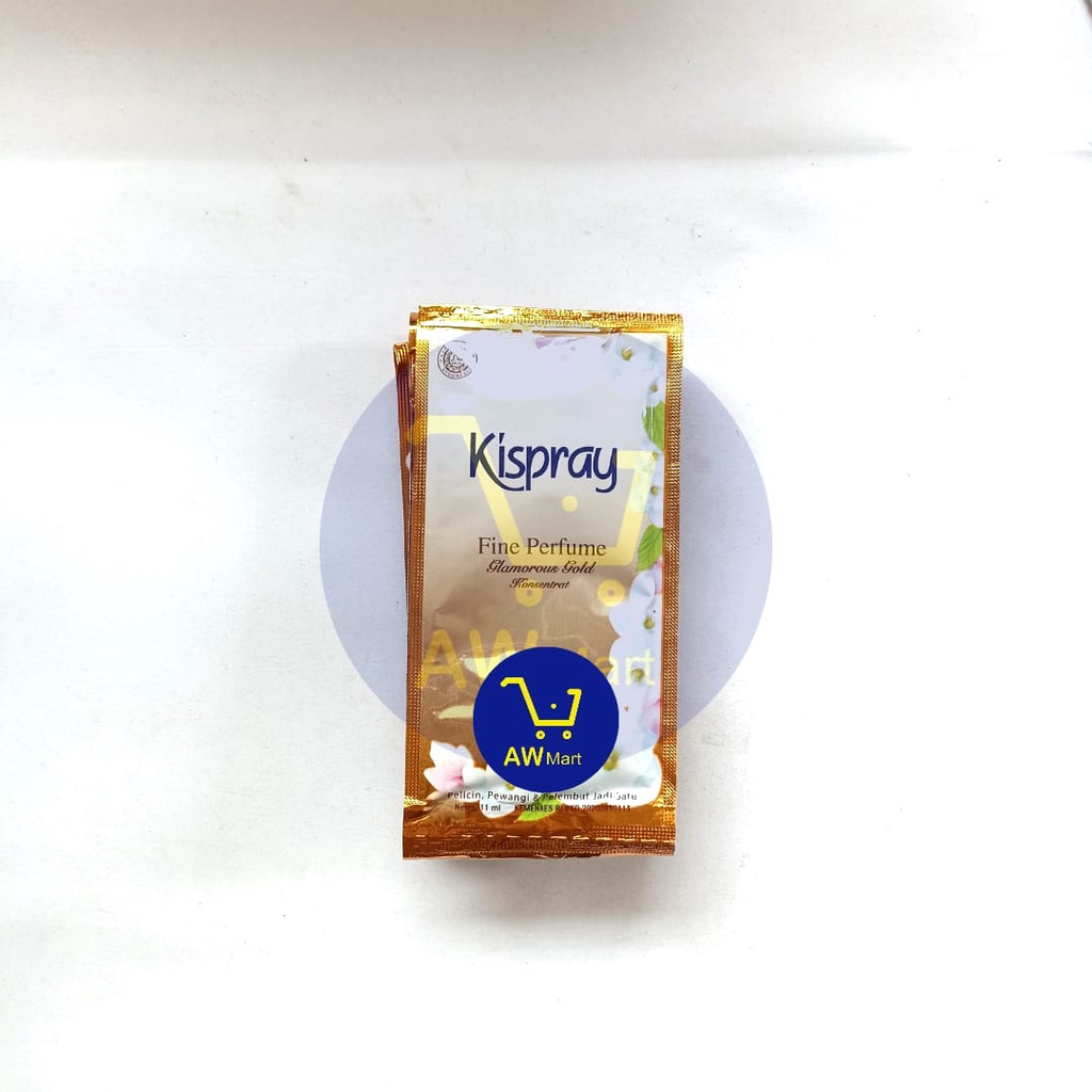 KISPRAY RENCENG ( 12 SACHET X 7 ML ) - PELICIN, PEWANGI, &amp; PELEMBUT PAKAIAN, KISPRAY GOLD 6 SACHET