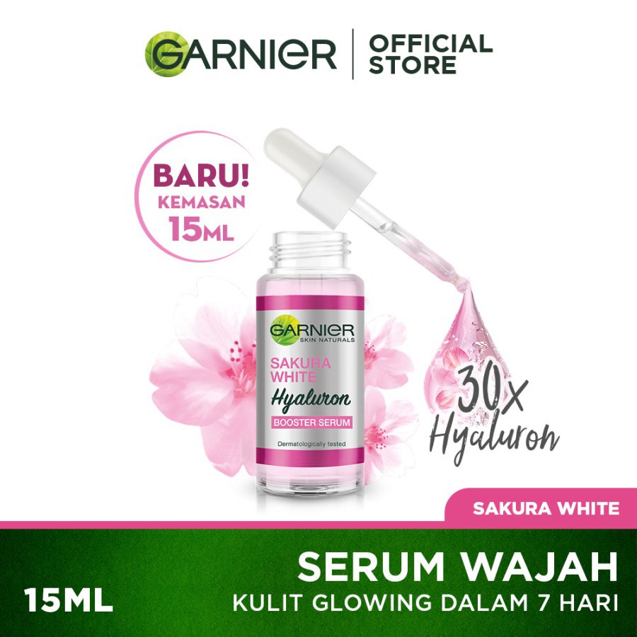 ★ BB ★ Garnier Sakura White Hyaluron 30x Booster Serum 15 ml [Untuk Kulit Glowing Dalam 7 Hari]