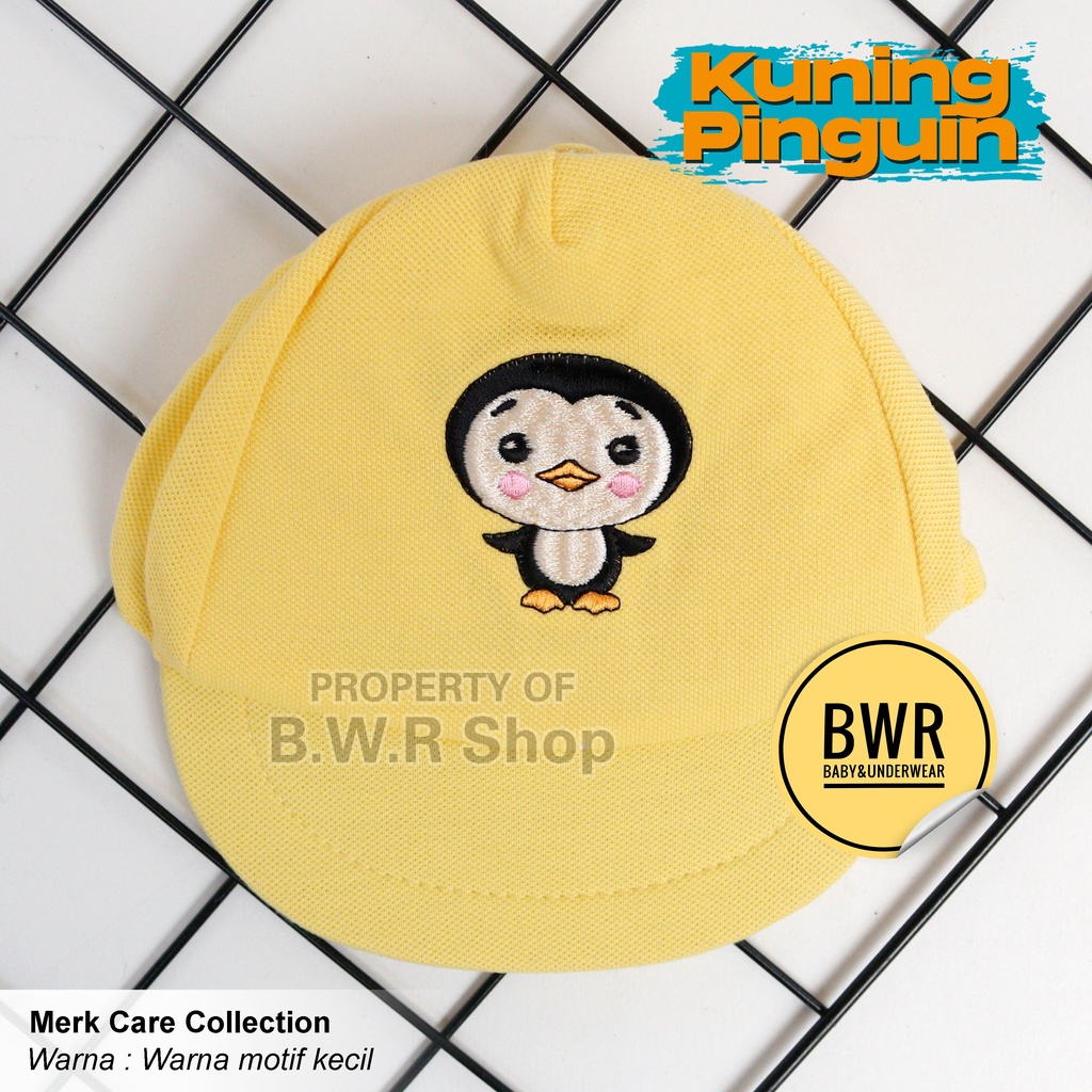 Topi Anak Bayi Laki Laki CARE Motif Bordir Kecil | 0-6 Bulan Topi Bayi Newborn Lucu - Bwr IX