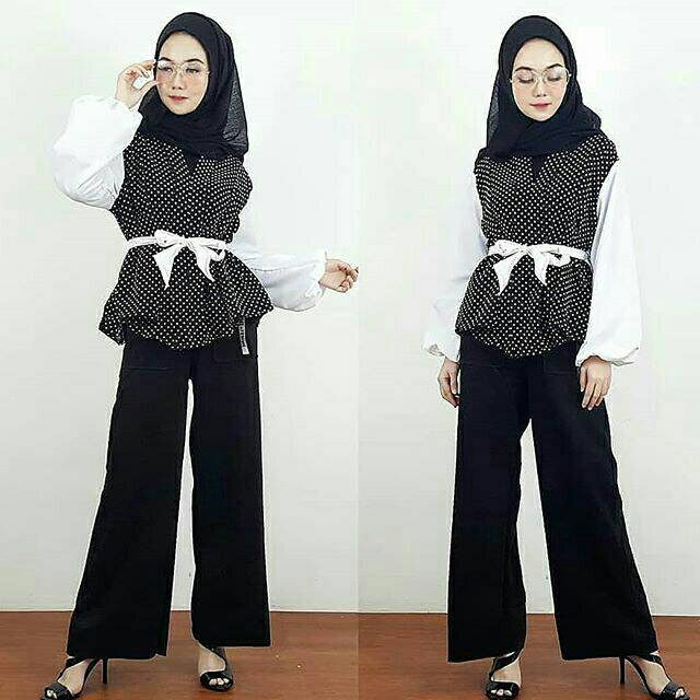 ATASAN, TUNIK, Blouse wanita, atasan wanita, BLOUSE, Fashion muslim, baju wanita, Polka Top