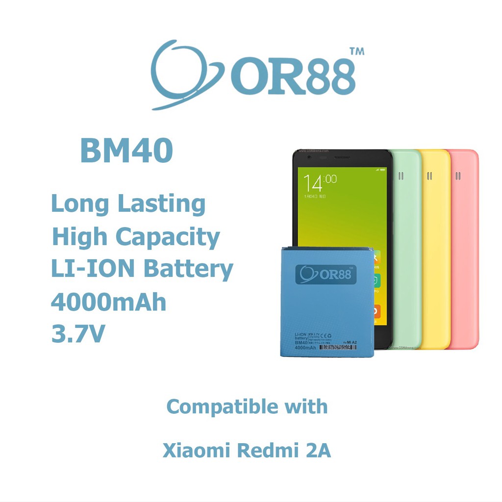 Baterai Batre Battery Double Power Xiaomi Redmi Mi 2A BM40 OR88/ Oriens88
