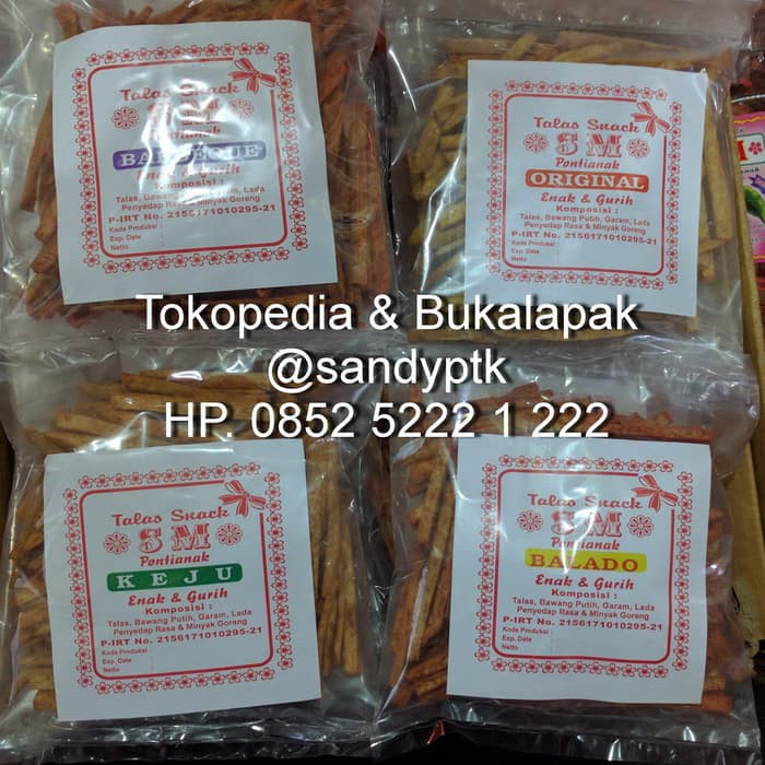 

Snack Talas Stick SM uk.Besar Khas Pontianak Ada 6 rasa Gurih & Enak