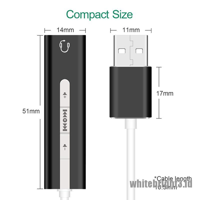 &lt; White3 &gt; 1Pc Kabel adapter audio Eksternal USB Ke jack 3.5mm stereo