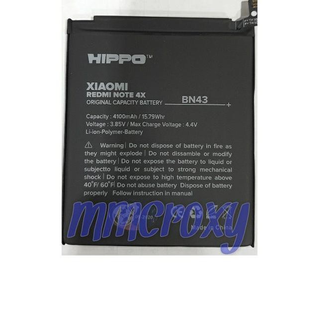 8G4B Baterai Xiaomi Redmi Note 4X Bn43 4100Mah - Batre Hippo Redmi Note 4X Hism