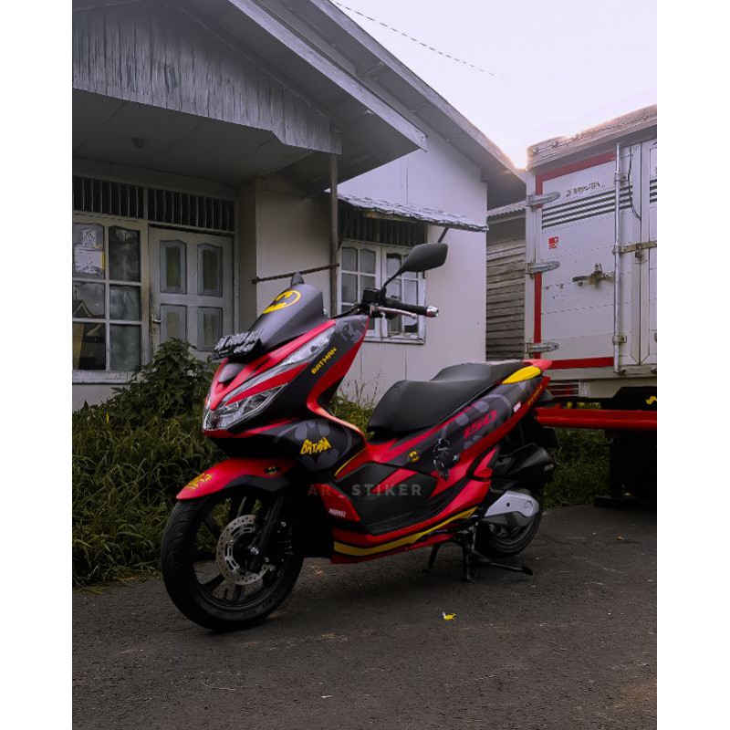 Decal Sticker Honda PCX 150 Batman Red black