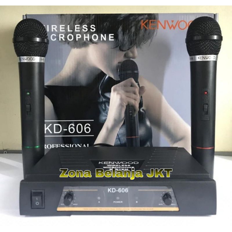 MICROPHONE / MIC WIRELLES KENWOOD VOCAL KARAOKE KD 606 / MIK TANPA KABEL