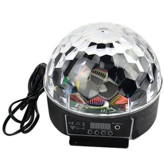 Crystal Magic Ball Sound Activated LED Disco Lamp with DMX512 - OMLL1OMC Multi-Color