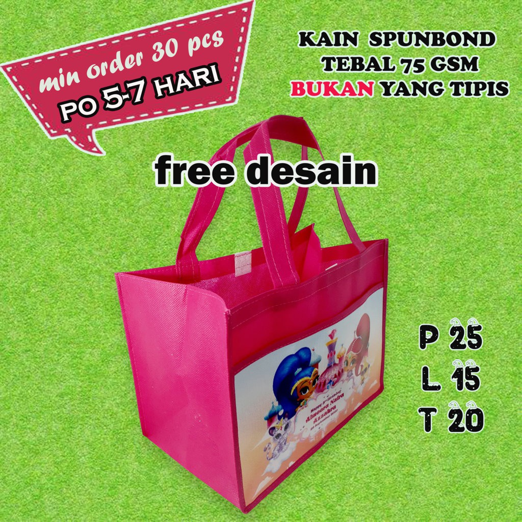 

Tas Ultah Kantong Shimer Shine Custom