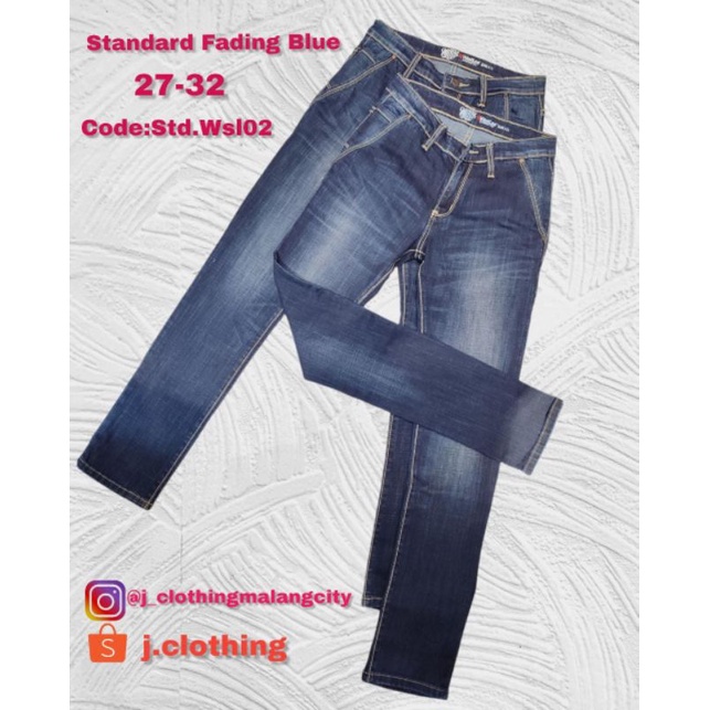 Celana Jeans standar fading blue uk.27-30