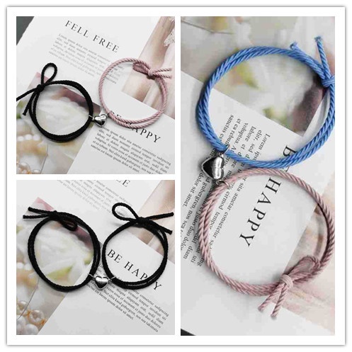 Gelang Couple Heart Magnet Hati Buat Pacar Cowo Dan Wanita  Gelang Pasangan / Persahabatan