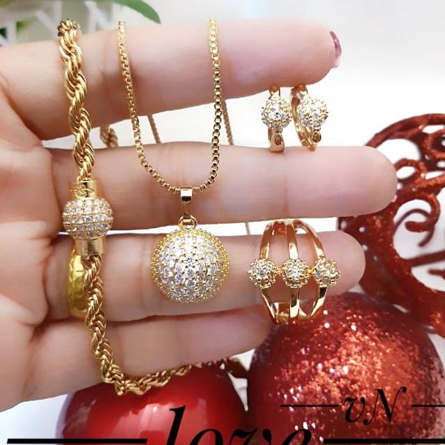 Xuping set perhiasan lapis emas 24k 1114k