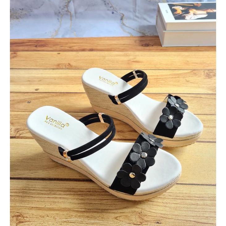 ABBUSHOES PH 17 wedges tali bunga una cone 7cm sol karet