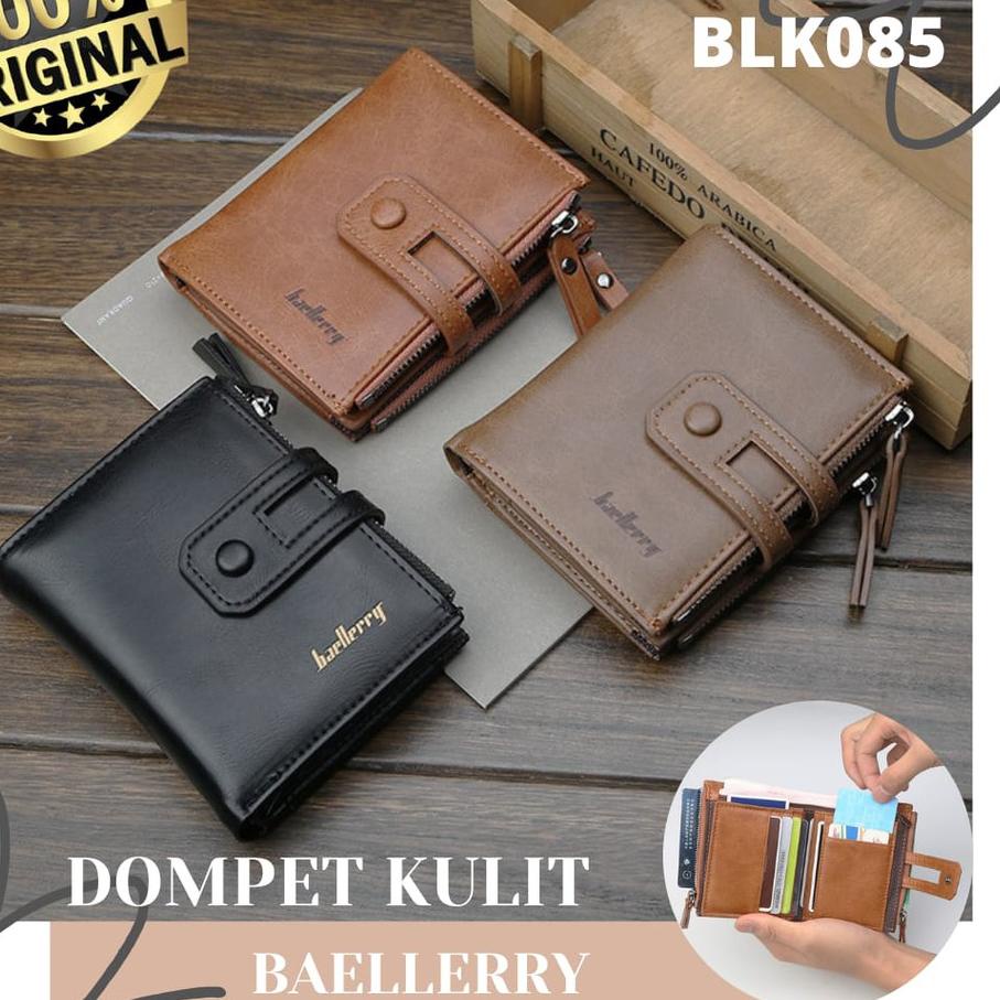 ✭ BLK085 DOMPET BAELLERRY LIPAT PENDEK KULIT KARTU PRIA WANITA MURAH ORIGINAL IMPORT BAELERRY BALLER