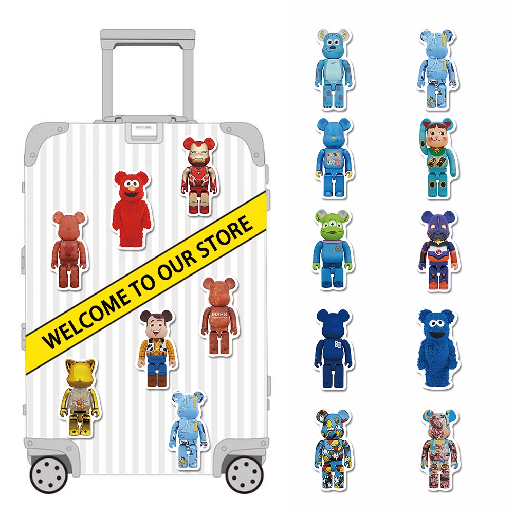 (In Stock) 50 Pcs Stiker Motif Kartun Beruang Anti Air Untuk Dekorasi Botol Minum Anak