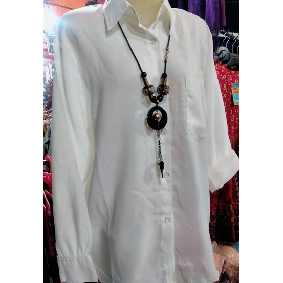 kemeja putih polos wanita//baju putih polos atasan wanita