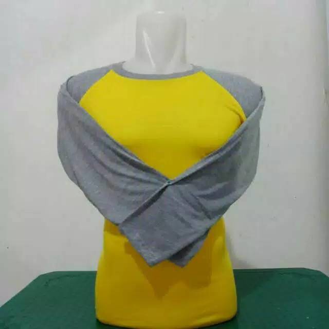 KAOS POLOS RAGLAN LENGAN PANJANG KUNING KENARI MISTY