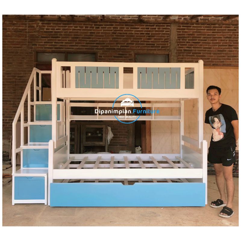 Dipan tingkat minimalis - tempat tidur tingkat anak - tempat tidur tingkat sorong